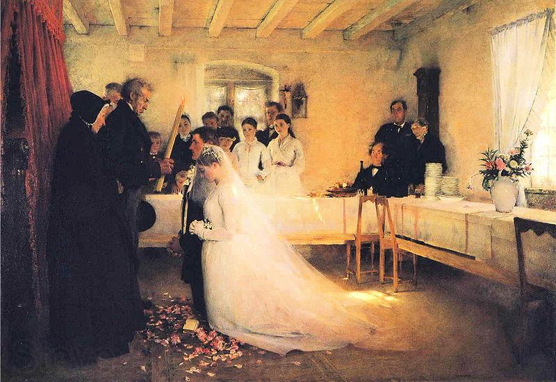 Pascal Adolphe Jean Dagnan-Bouveret Blessing of the Young Couple Before Marriage Norge oil painting art
